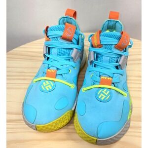 Adidas James Harden Vol 6 Shoes GV8773 Kids Aqua Solar Yellow Size 4.5